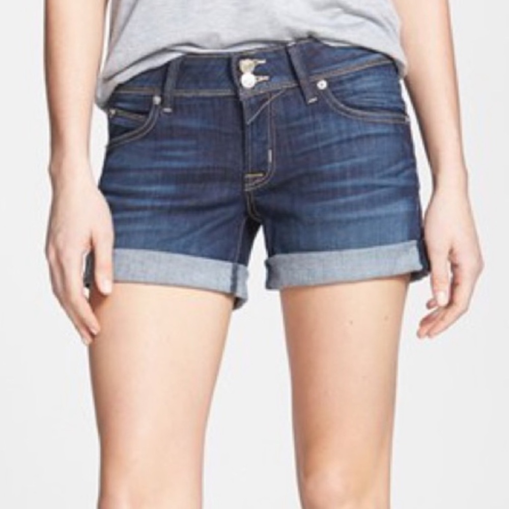 Hudson Croxley Mid Thigh Jean Short Cuffed Flap Pocket Size 26